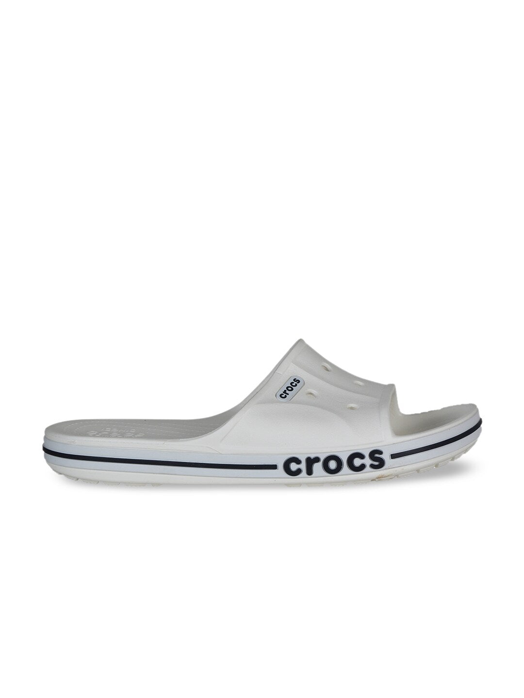 Unisex White Solid Sliders