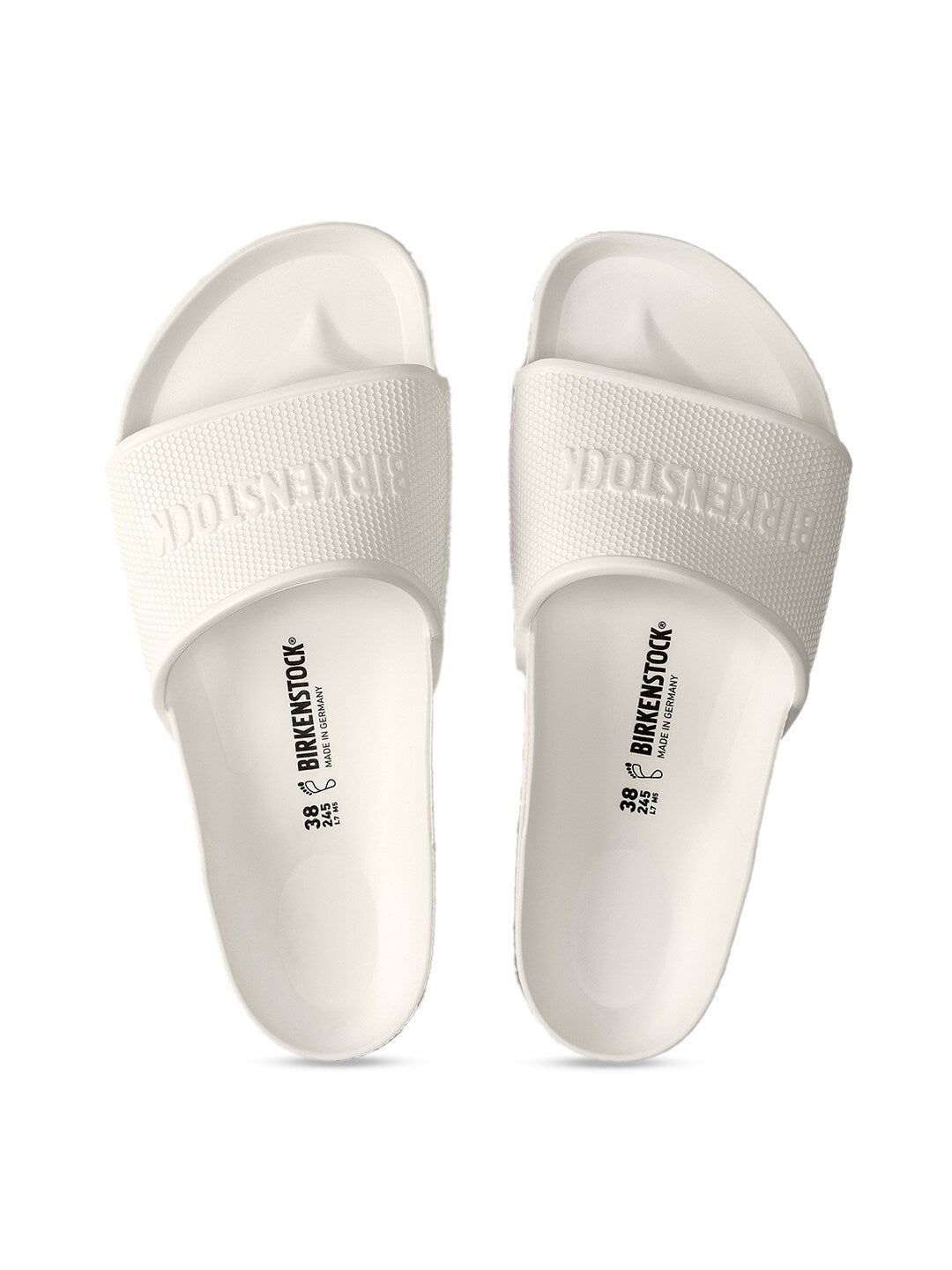 Unisex White Barbados EVA Solid Regular Width Sliders