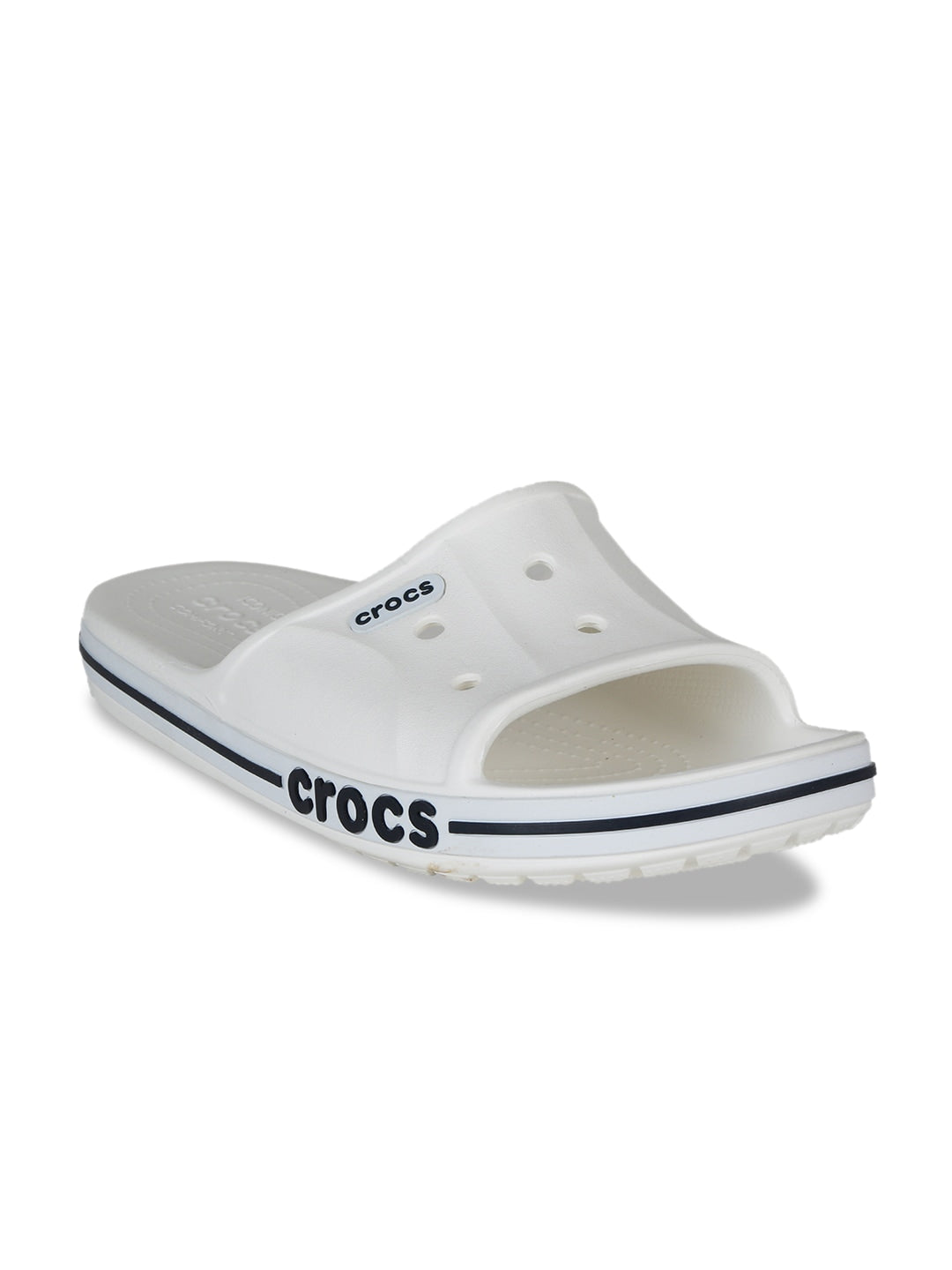 Unisex White Solid Sliders