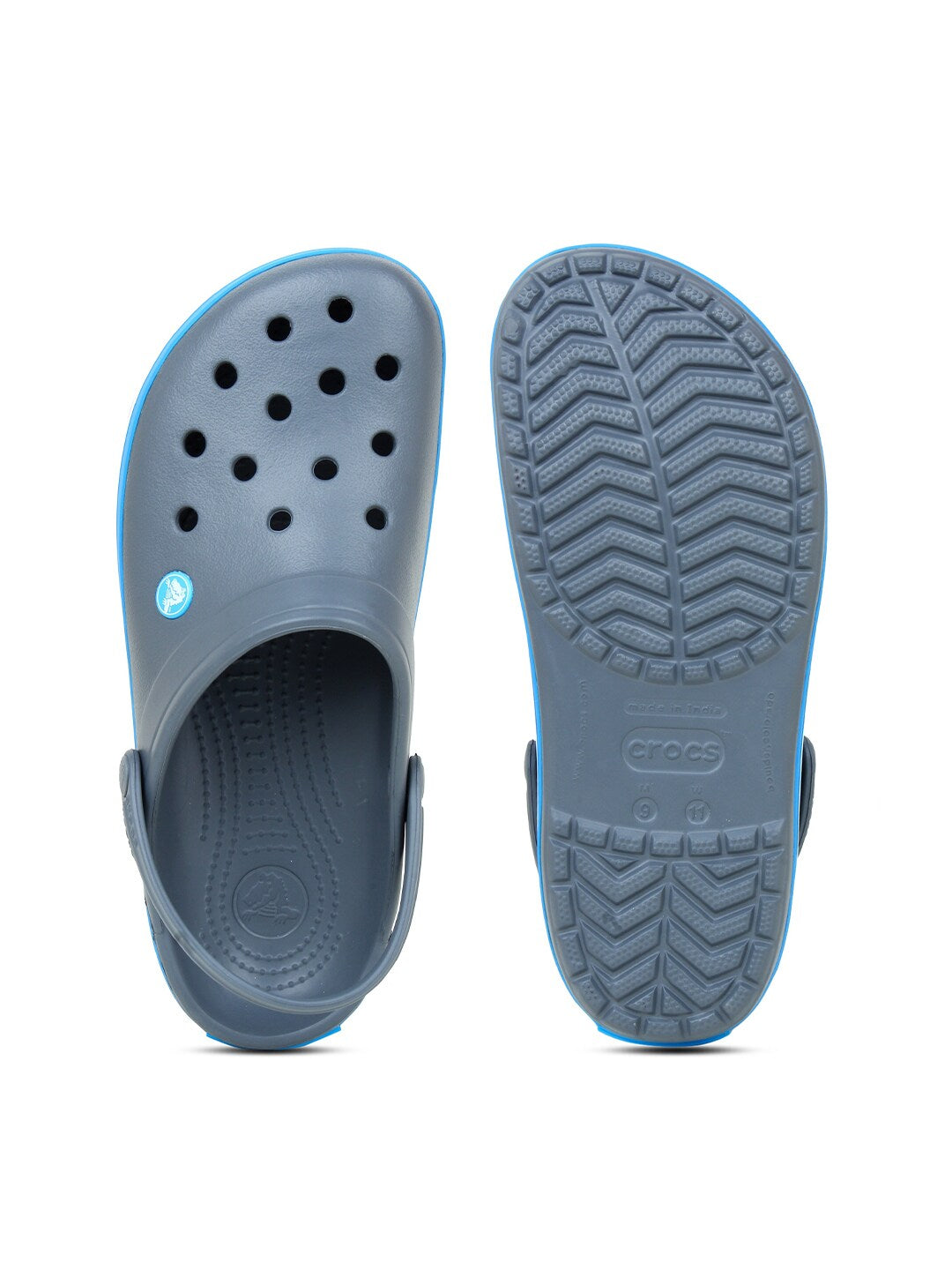 Adult Grey & Blue Croslite Clogs