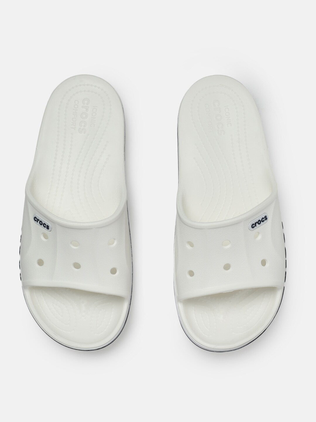 Unisex White Solid Bayaband Sliders