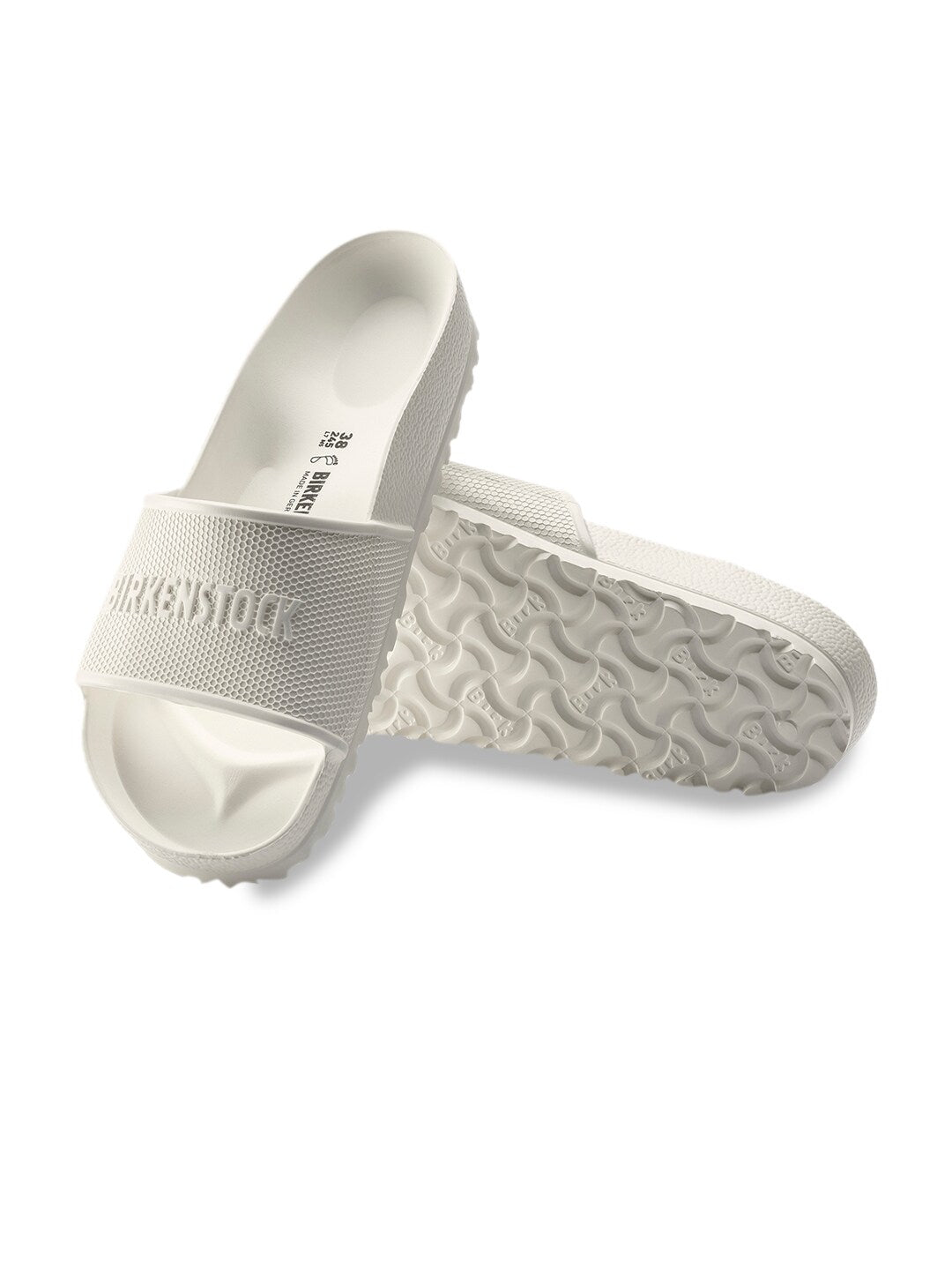 Unisex White Barbados EVA Solid Regular Width Sliders