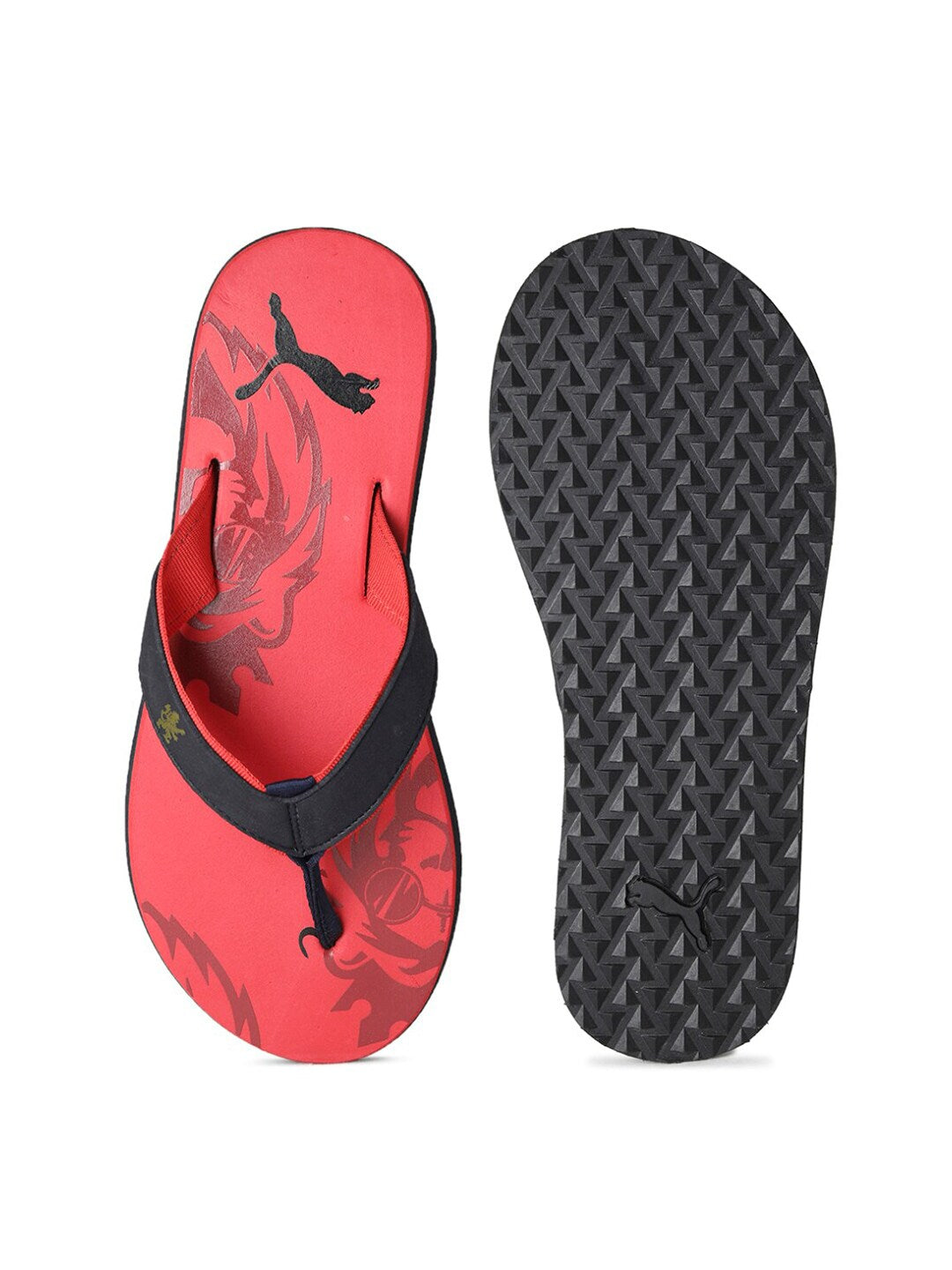 Unsex Red Royal Challengers Bangalore Printed Flip Flops
