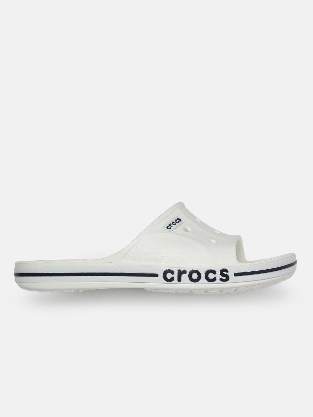 Unisex White Solid Bayaband Sliders