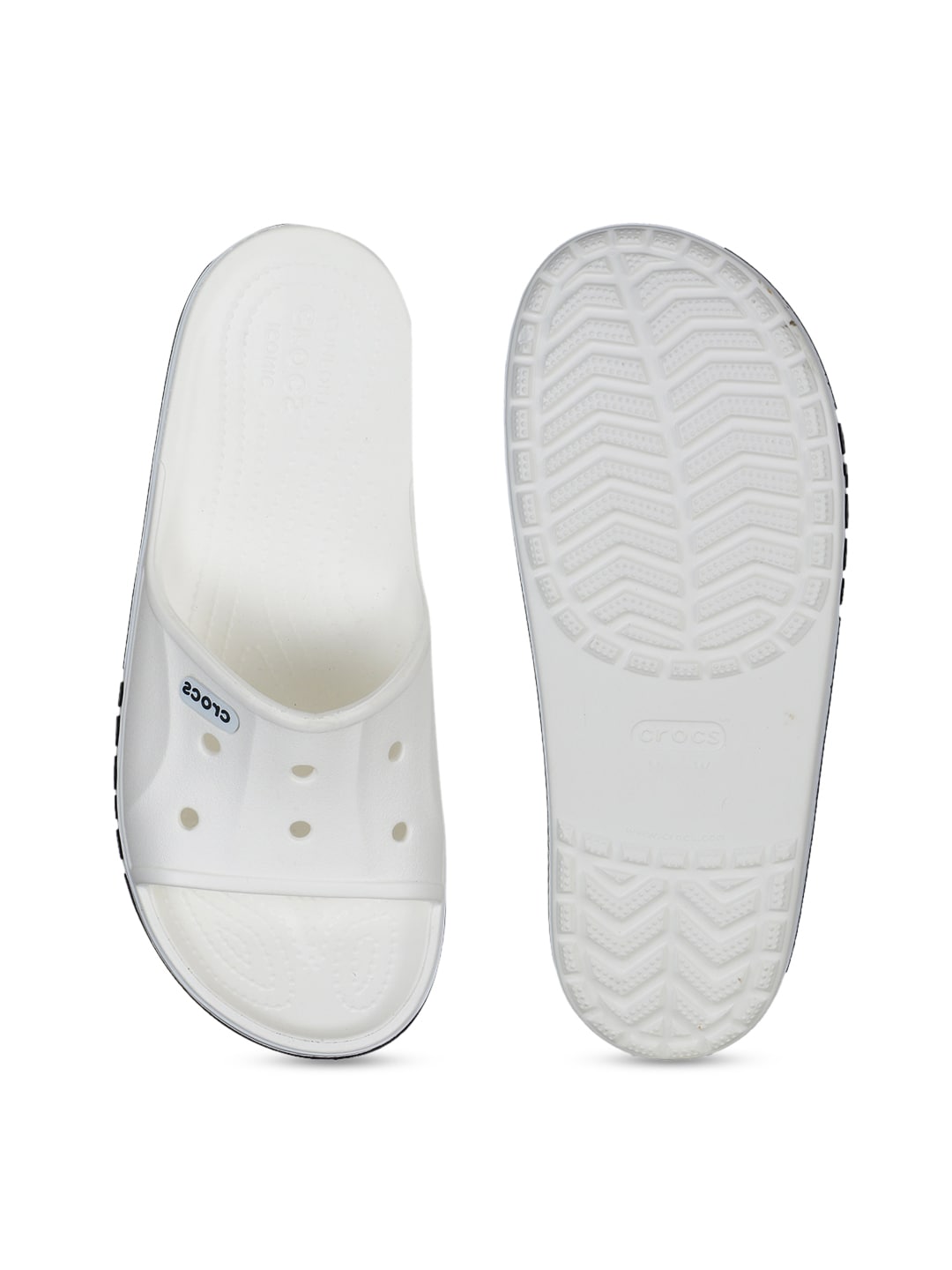 Unisex White Solid Sliders
